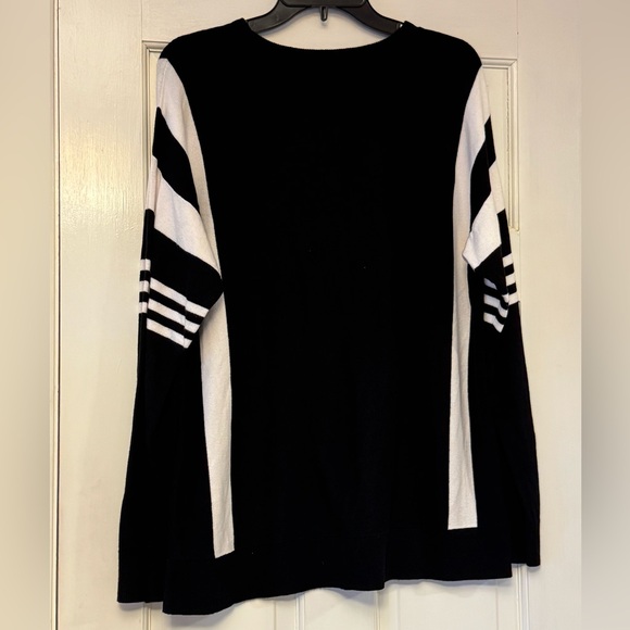 Chico's Black and White Crewneck Sweater - Picture 2 of 6